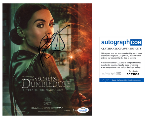 Poppy Corby-Tuech Fantastic Beasts Signed Autograph 8x10 Photo ACOA