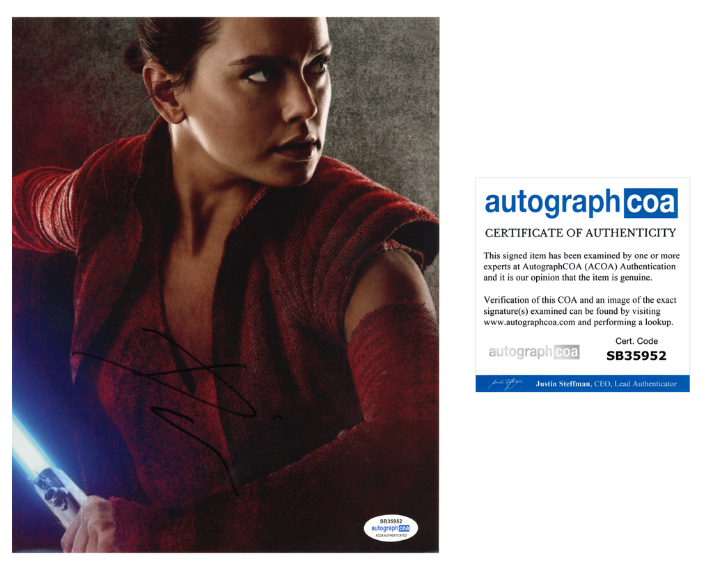 Daisy Ridley Star Wars Signed Autograph 8x10 photo ACOA | Outlaw ...