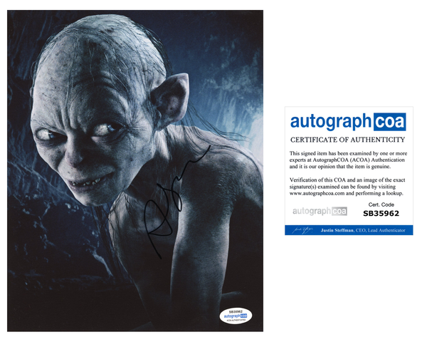 Andy Serkis Lord of the Rings Signed Autograph 8x10 Photo ACOA