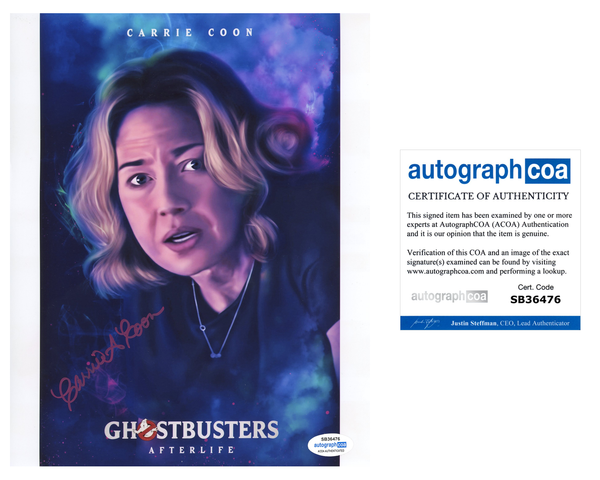 Carrie Coon Ghostbusters Signed Autograph 8x10 Photo ACOA