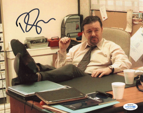 Ricky Gervais The Office Signed Autograph 8x10 Photo ACOA