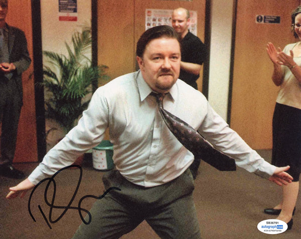 Ricky Gervais The Office Signed Autograph 8x10 Photo ACOA