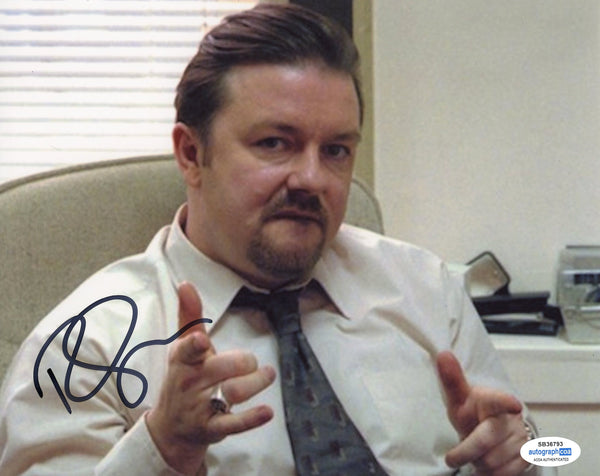 Ricky Gervais The Office Signed Autograph 8x10 Photo ACOA