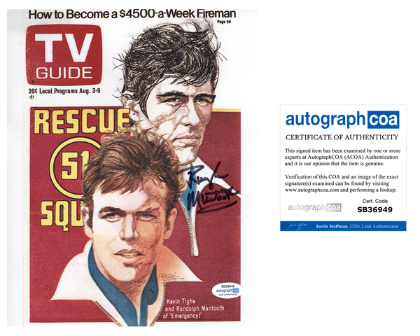 Randolph Mantooth Emergency Signed Autograph 8x10 Photo ACOA