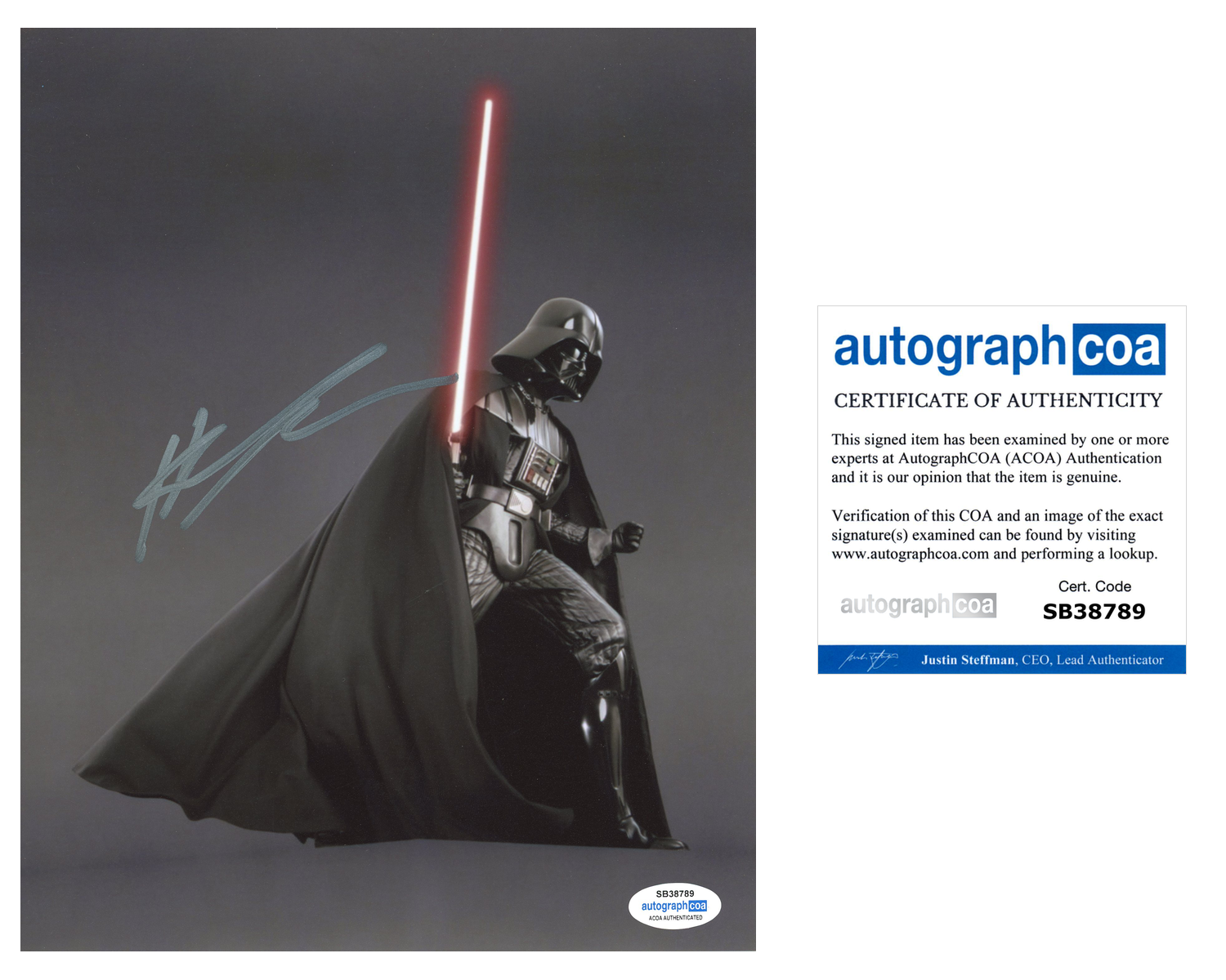 Hayden Christensen Star Wars Vader Signed Autograph 8x10 Photo
