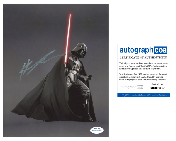 Hayden Christensen Star Wars Vader Signed Autograph 8x10 Photo ACOA