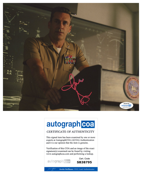 Jon Hamm Top Gun Cyclone Signed Autograph 8x10 Photo ACOA