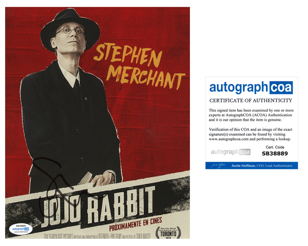 Stephen Merchant Jojo Rabbit Signed Autograph 8x10 Photo ACOA