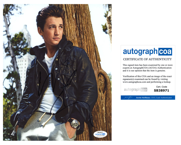 Miles Teller Top Gun Signed Autograph 8x10 Photo ACOA