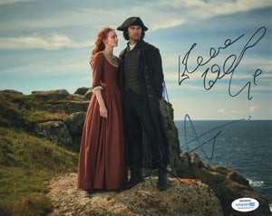 Eleanor Tomlinson & Aidan Turner Poldark Signed Autograph 8x10 Photo ACOA