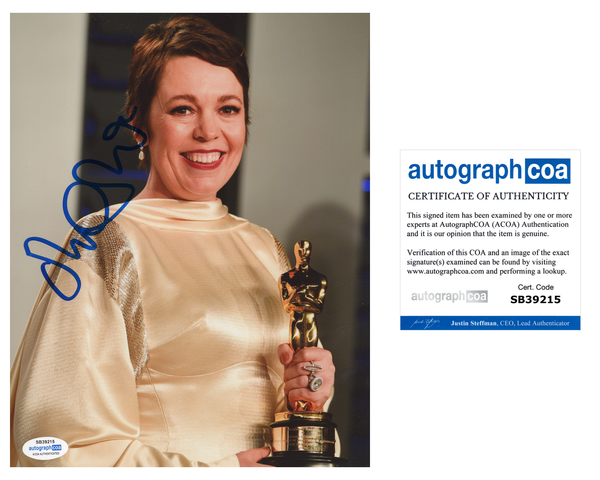 Olivia Colman The Crown Signed Autograph 8x10 Photo ACOA