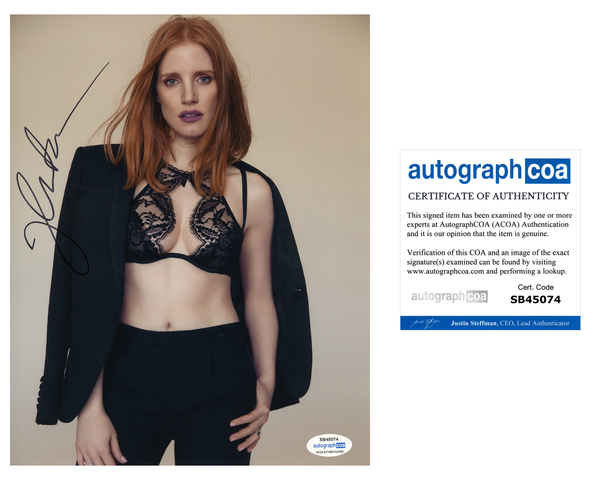 Jessica Chastain Sexy Signed Autograph 8x10 Photo ACOA