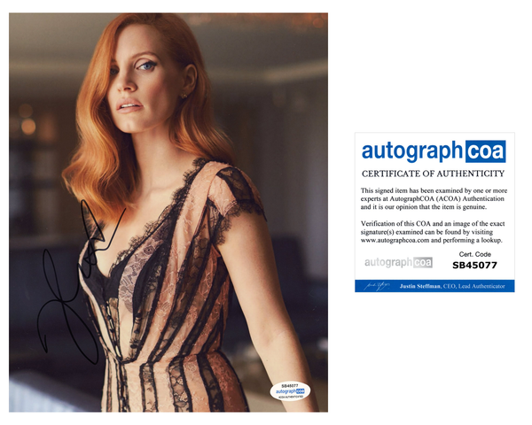 Jessica Chastain Sexy Signed Autograph 8x10 Photo ACOA