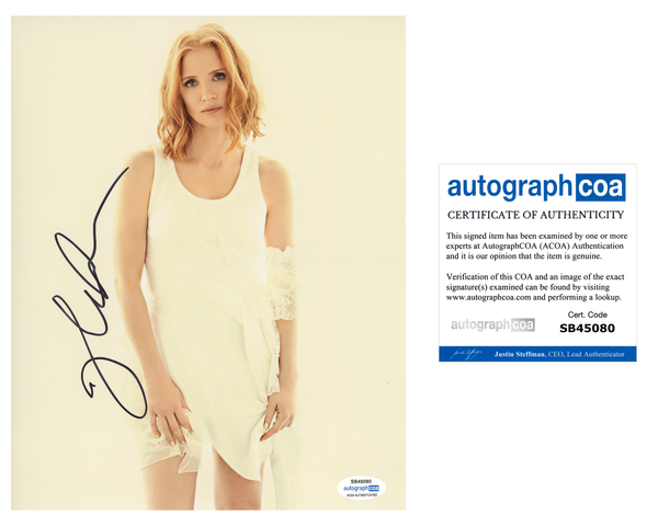 Jessica Chastain Sexy Signed Autograph 8x10 Photo ACOA