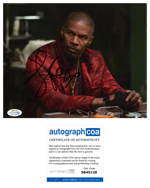 Jamie Foxx Baby Driver Signed Autograph 8x10 Photo ACOA