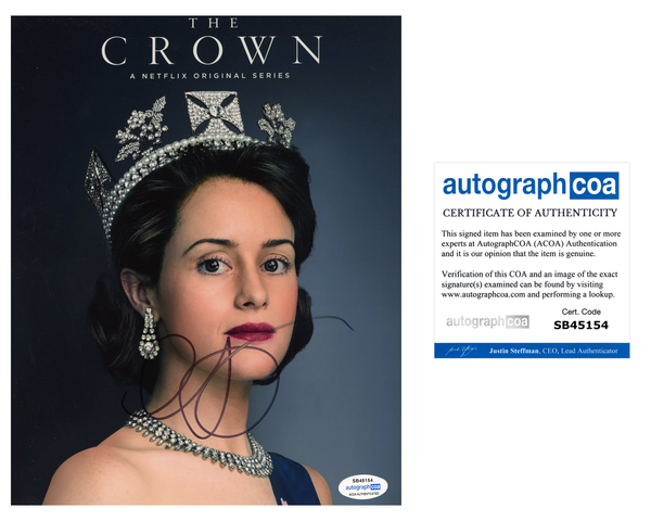 Claire Foy The Crown Signed Autograph 8x10 Photo ACOA