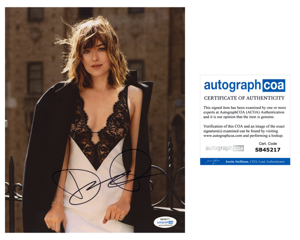 Dakota Johnson Fifty Shades Signed Autograph 8x10 Photo ACOA