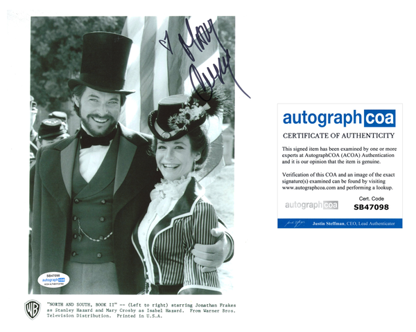 Mary Crosby North and South Signed Autograph 8x10 Photo ACOA