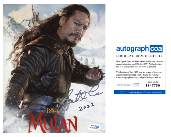 Jason Scott Lee Mulan Signed Autograph 8x10 Photo ACOA