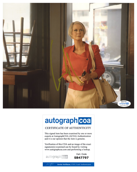 Cynthia Nixon Sex in the City Signed Autograph 8x10 Photo ACOA