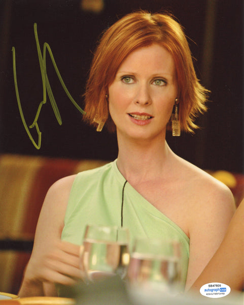 Cynthia Nixon Sex in the City Signed Autograph 8x10 Photo ACOA