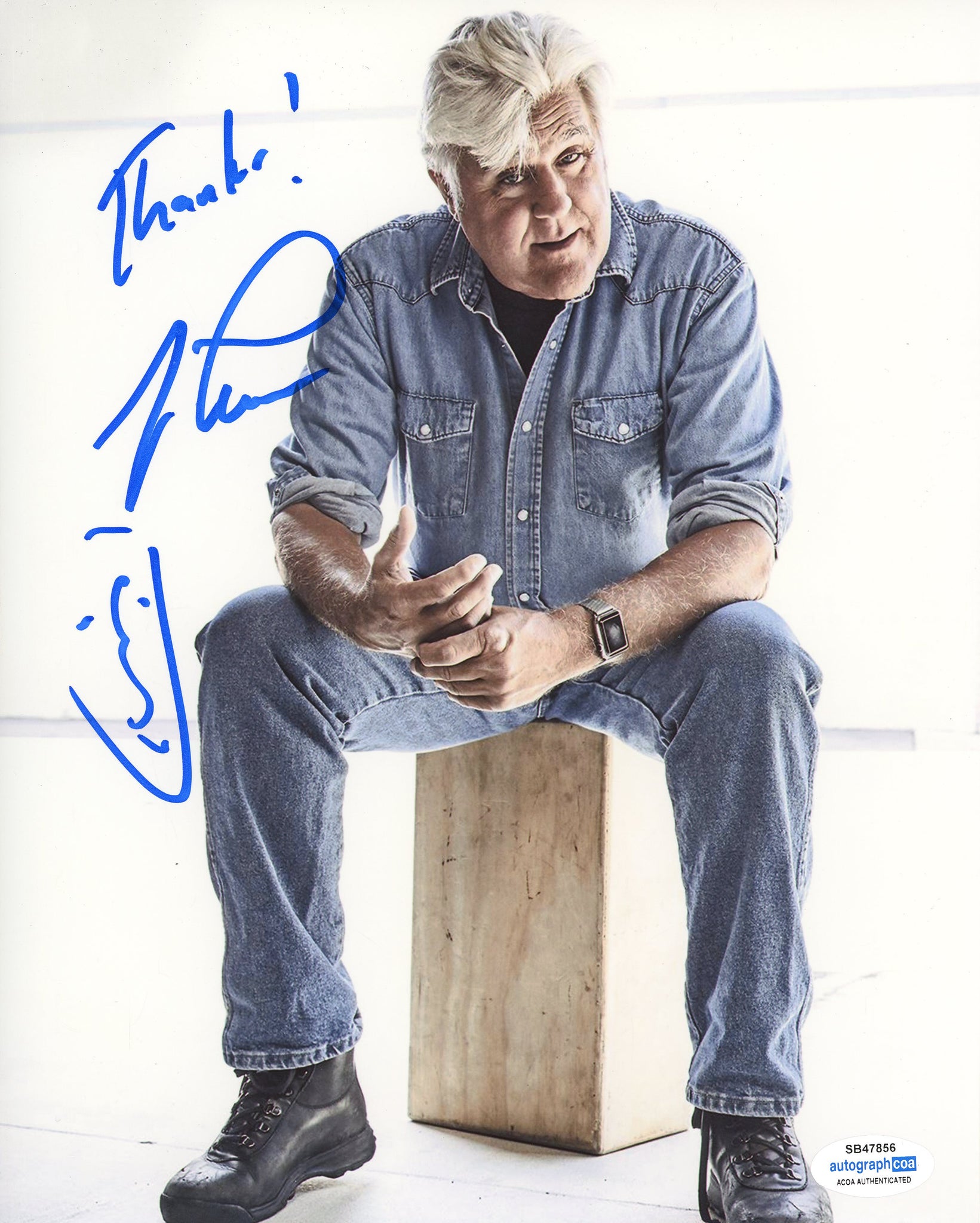 Jay Leno Tonight Show Signed Autograph 8x10 Photo ACOA