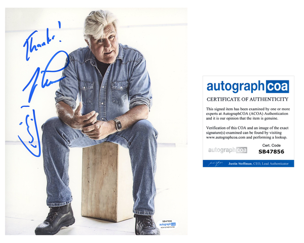 Jay Leno Tonight Show Signed Autograph 8x10 Photo ACOA