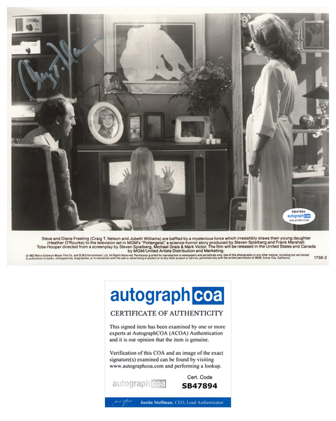 Craig T Nelson Poltergeist Signed Autograph 8x10 Photo ACOA