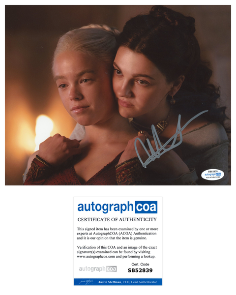 Milly Alcock House of the Dragon Game of Thrones Signed Autograph 8x10 Photo ACOA
