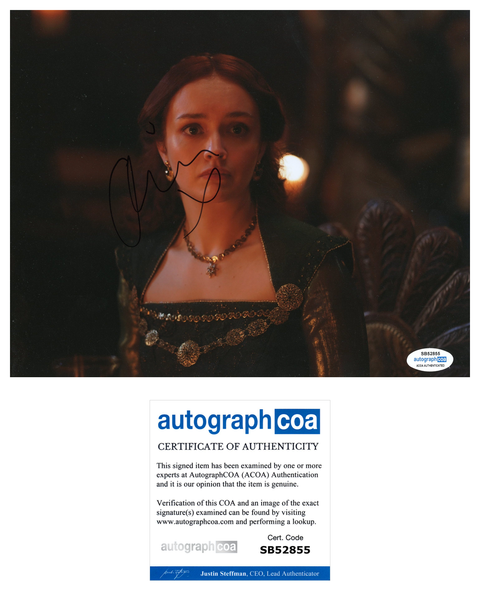 Olivia Cooke House of the Dragon Signed Autograph 8x10 Photo ACOA