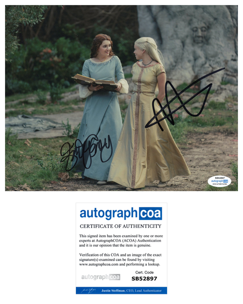 Milly Alcock Emily Carey House of the Dragon Signed Autograph 8x10 Photo ACOA