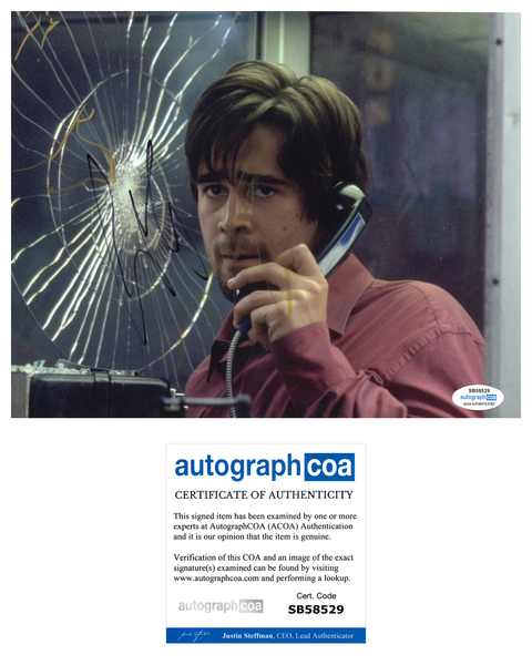 Colin Farrell Phone Booth Signed Autograph 8x10 Photo ACOA