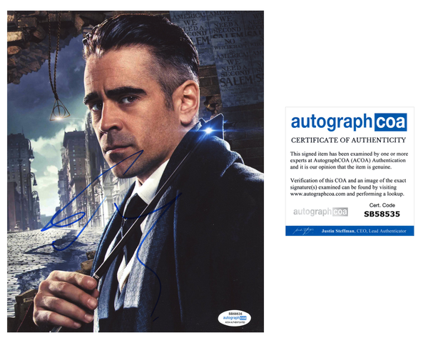 Colin Farrell Fantastic Beasts Signed Autograph 8x10 Photo ACOA