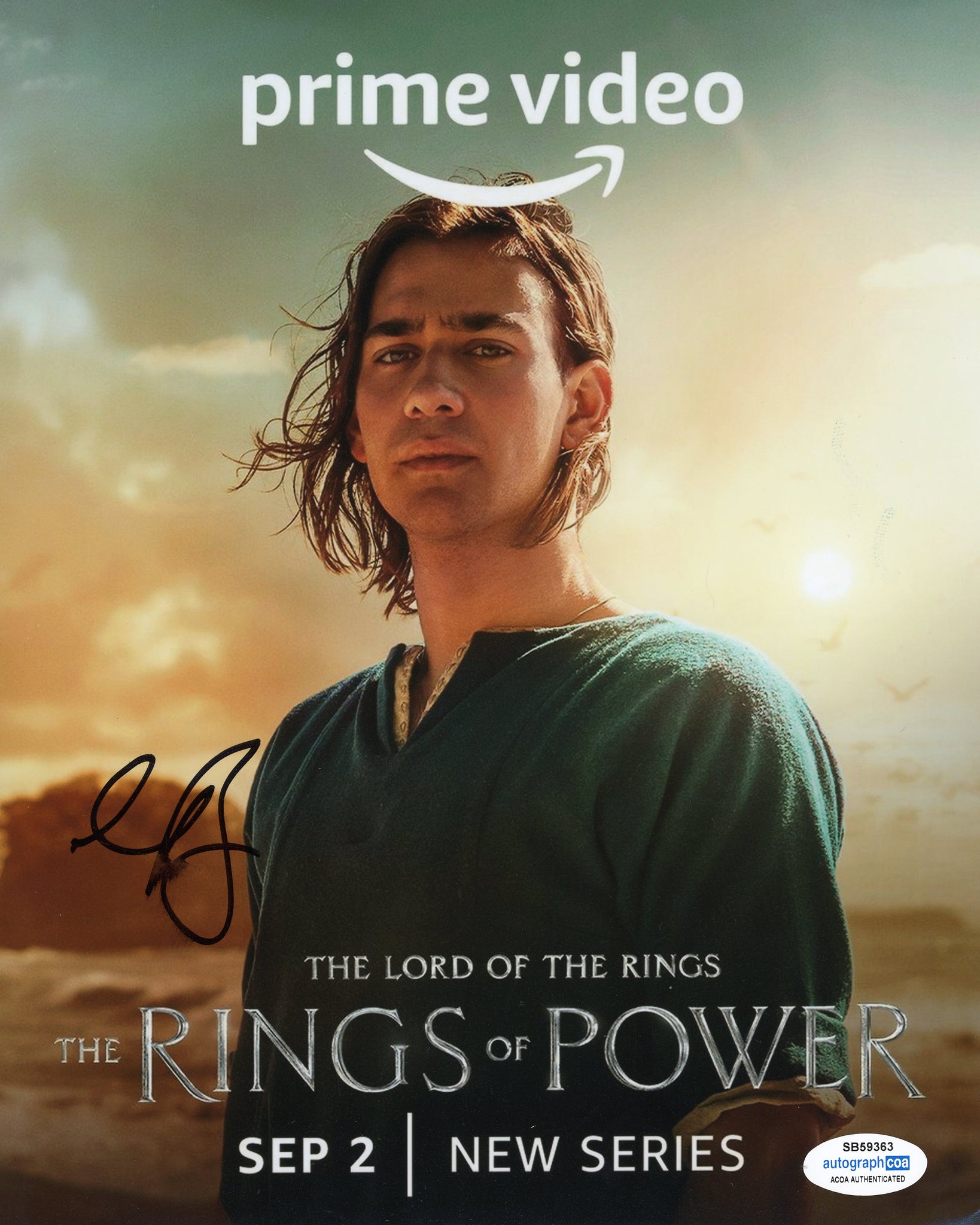 Maxim Baldry Rings of Power Signed Autograph 8x10 Photo ACOA