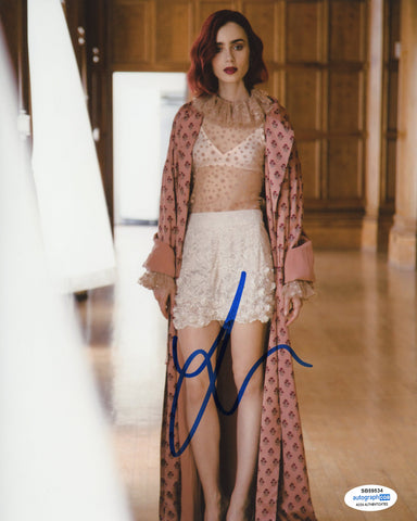 Lily Collins Emily in Paris Signed Autograph 8x10 Photo ACOA