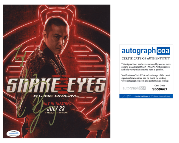 Takehiro Hira Snake Eyes Signed Autograph 8x10 Photo ACOA