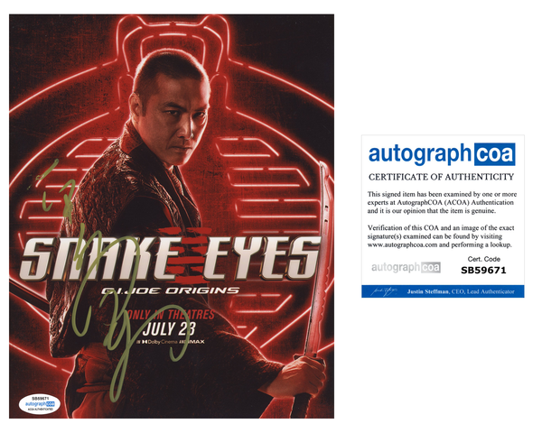 Takehiro Hira Snake Eyes Signed Autograph 8x10 Photo ACOA