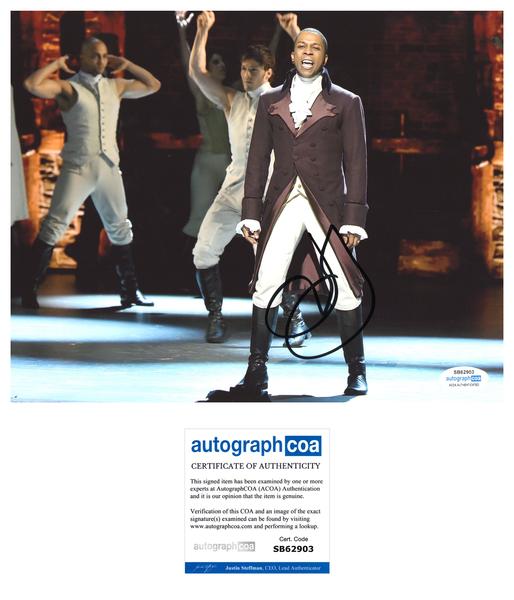 Leslie Odom Jr Hamilton Signed Autograph 8x10 Photo ACOA