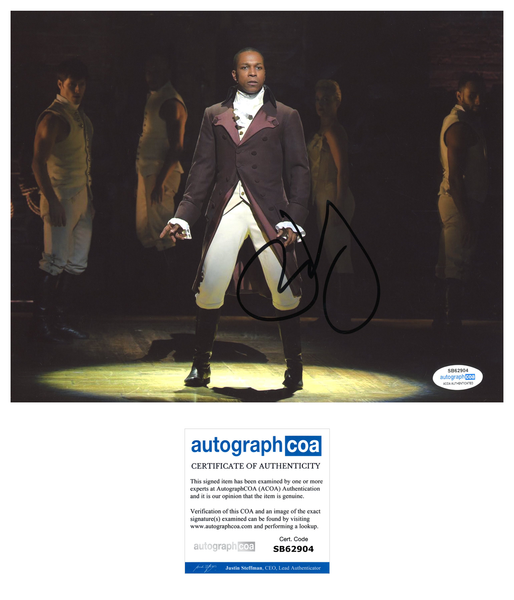 Leslie Odom Jr Hamilton Signed Autograph 8x10 Photo ACOA