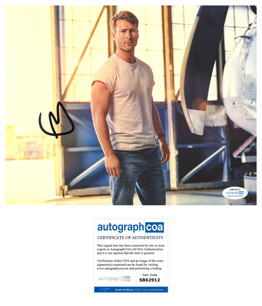 Glen Powell Top Gun Signed Autograph 8x10 Photo ACOA