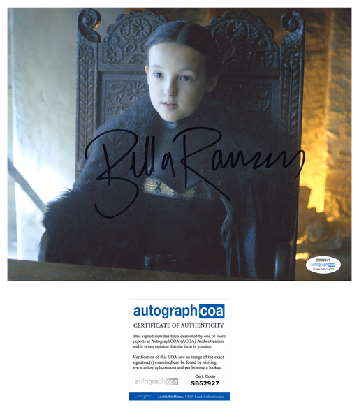 Bella Ramsey Game of Thrones Signed Autograph 8x10 Photo ACOA