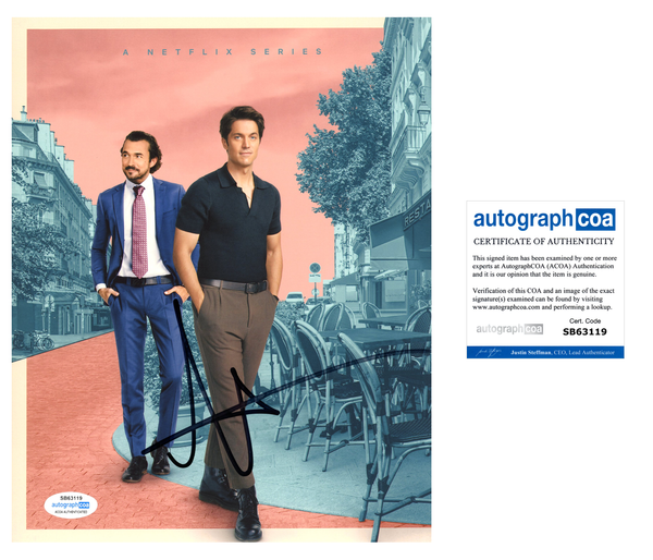 Lucas Bravo Emily in Paris Signed Autograph 8x10 Photo ACOA