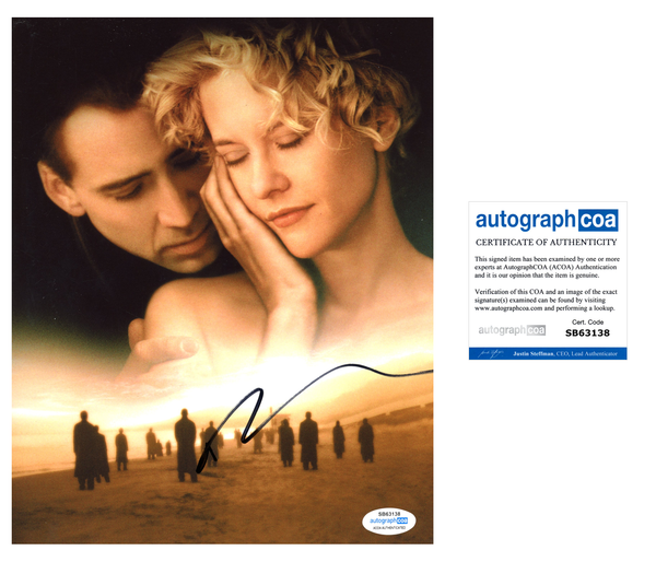 Nicolas Cage City of Angels Signed Autograph 8x10 Photo ACOA