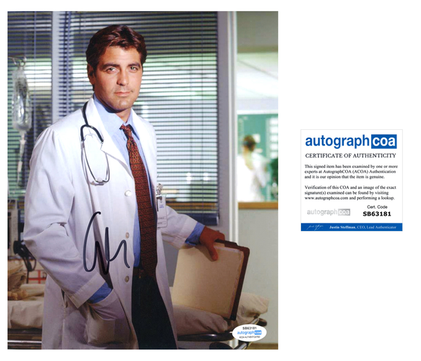 George Clooney ER Signed Autograph 8x10 Photo ACOA