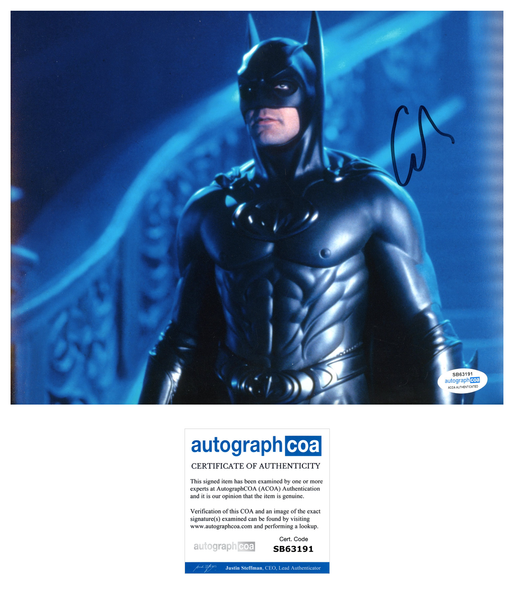 George Clooney Batman & Robin Signed Autograph 8x10 Photo ACOA