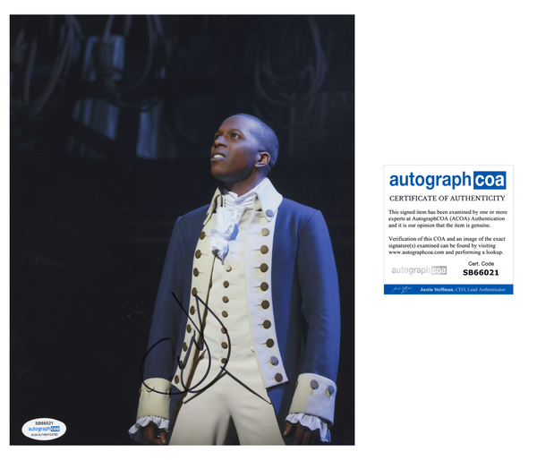 Leslie Odom Jr Hamilton Signed Autograph 8x10 Photo ACOA