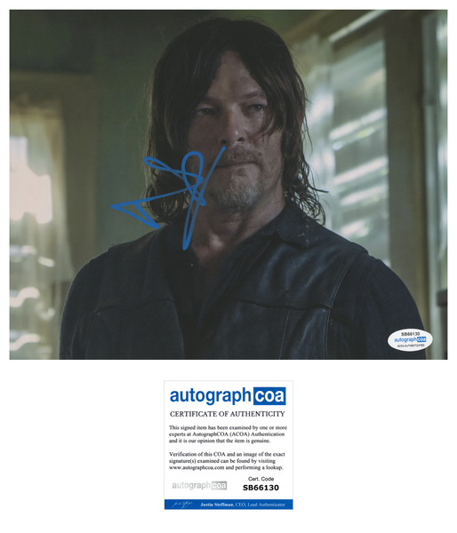 Norman Reedus Walking Dead Signed Autograph 8x10 Photo ACOA