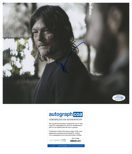 Norman Reedus Walking Dead Signed Autograph 8x10 Photo ACOA