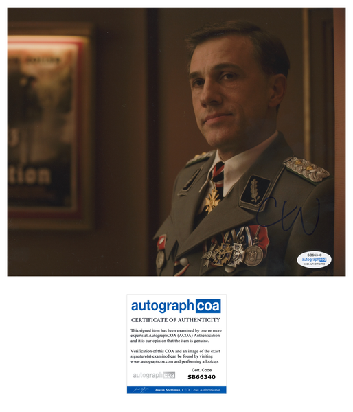 Christoph Waltz Inglorious Basterds Signed Autograph 8x10 Photo ACOA