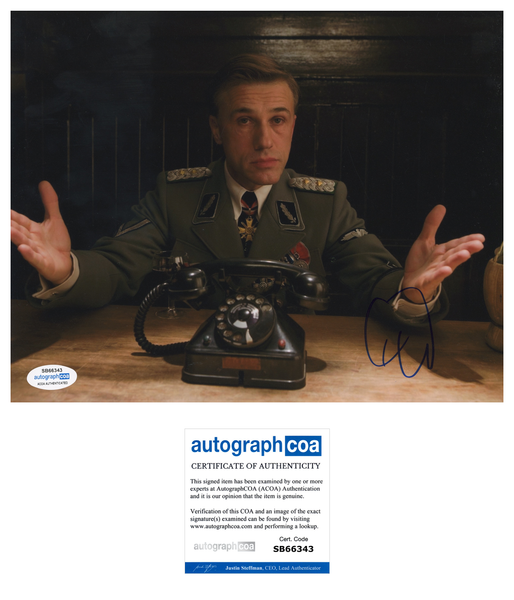 Christoph Waltz Inglorious Basterds Signed Autograph 8x10 Photo ACOA